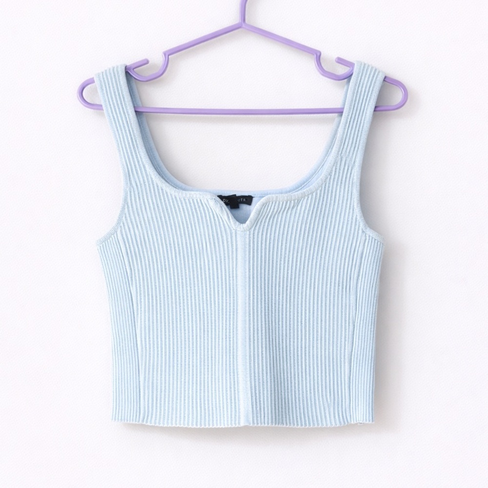 Dynamite - Light Blue Ribbed Tank Top